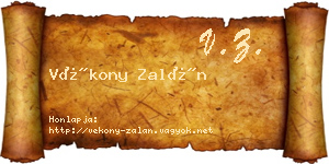 Vékony Zalán névjegykártya